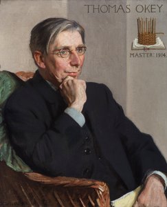 Portret van Thomas Okey, meester van de Art Workers Guild, 1914